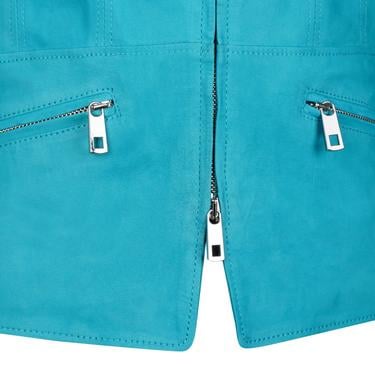  Juliette Turkuaz Kadın Süet Deri Ceket