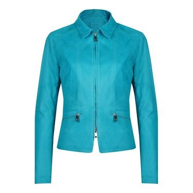  Juliette Turkuaz Kadın Süet Deri Ceket