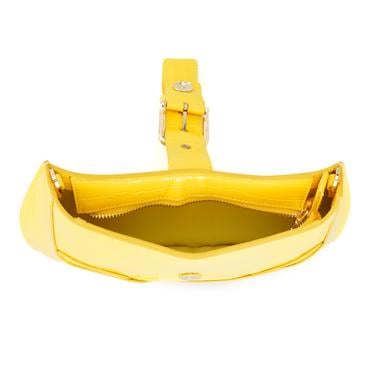  Blatt Sarı Kadın Kroko Baskılı Deri Omuz Çantası