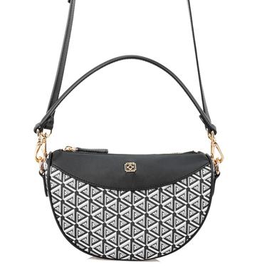  Aciano Siyah Kadın Monogram Omuz Çantası