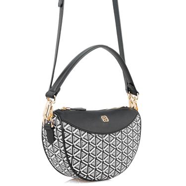  Aciano Siyah Kadın Monogram Omuz Çantası