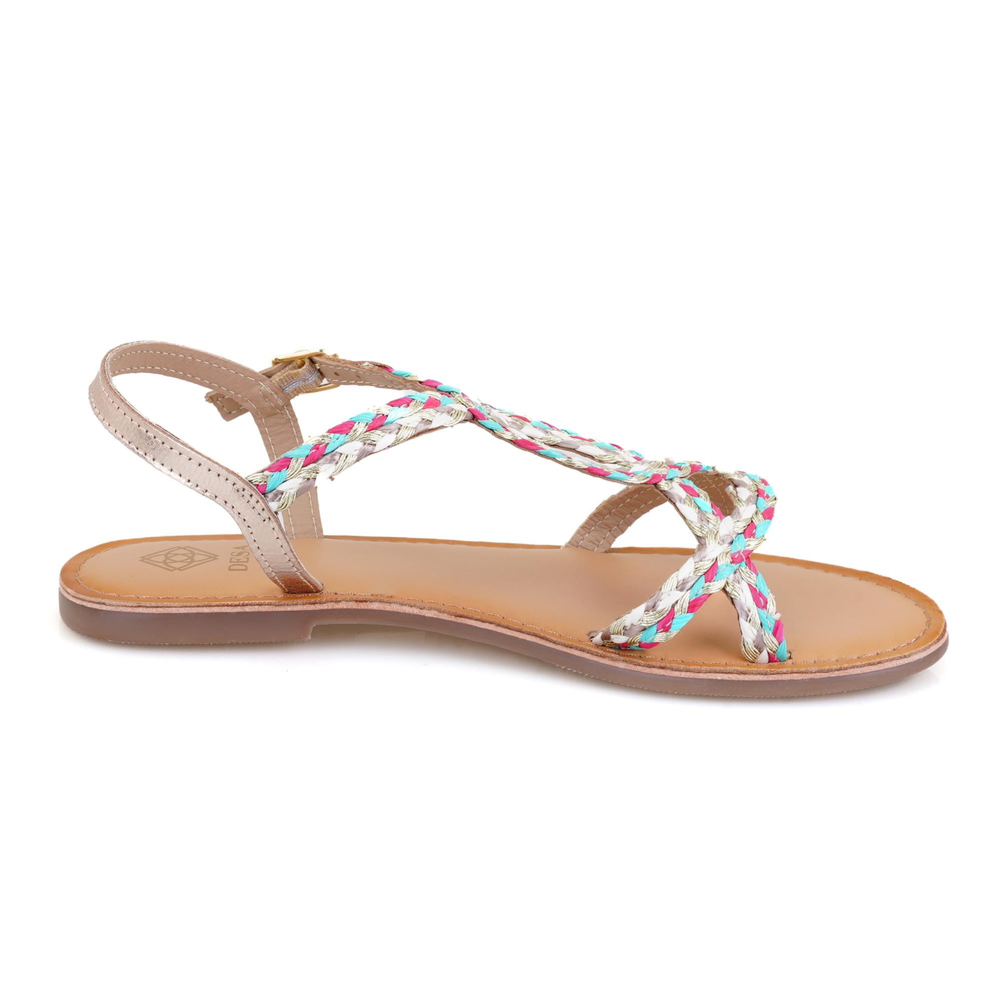 Kadın Çok Renkli Hasır Örgülü Terlik