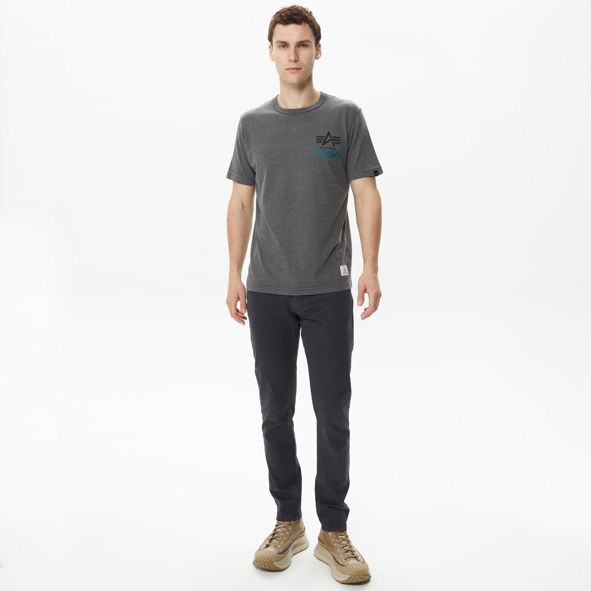 Alpha Industries Nasa Erkek Gri T-Shirt