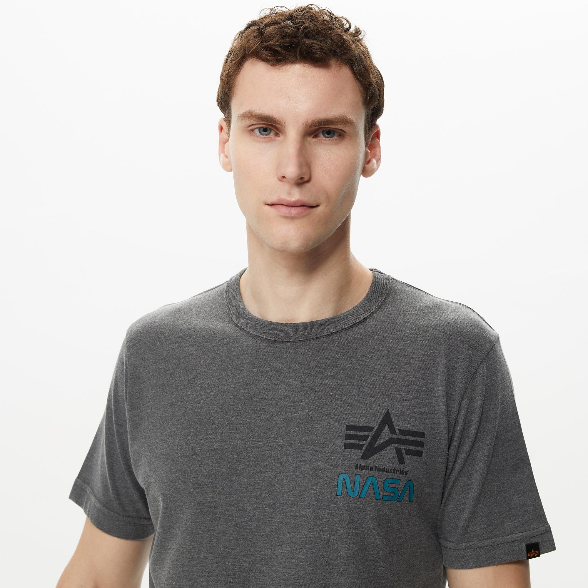 Alpha Industries Nasa Erkek Gri T-Shirt