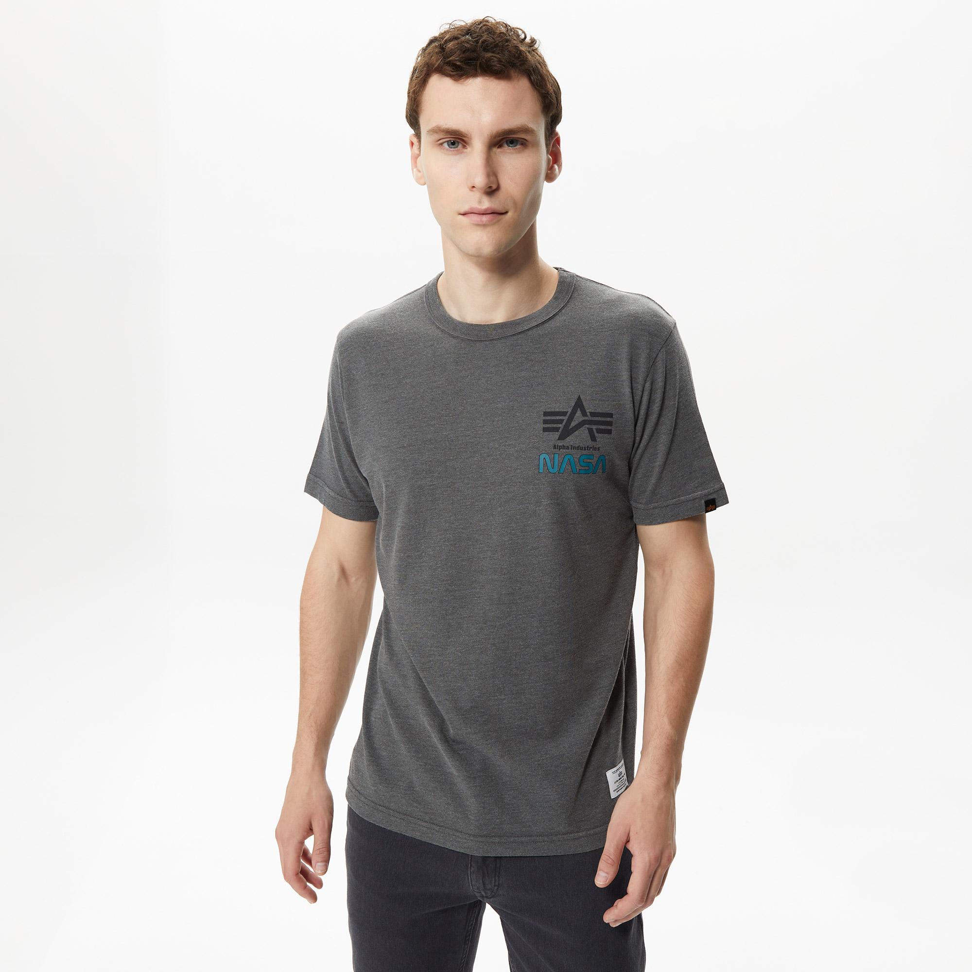 Alpha Industries Nasa Erkek Gri T-Shirt