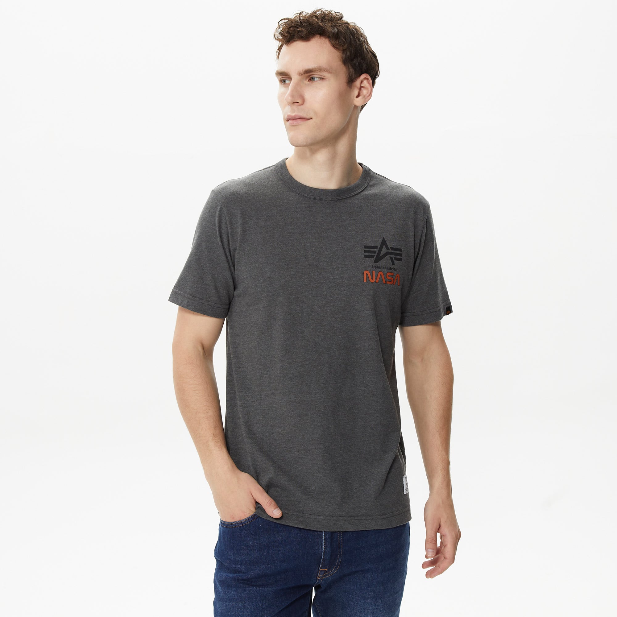  Alpha Industries Nasa Erkek Gri T-Shirt