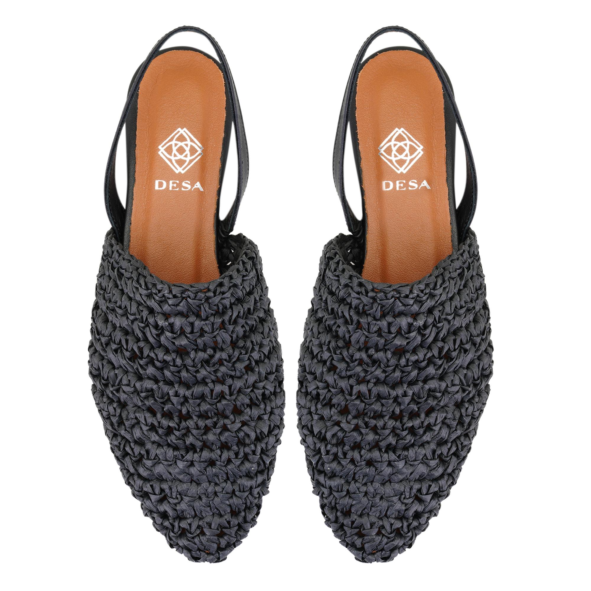 Kadın Siyah Örgülü Terlik