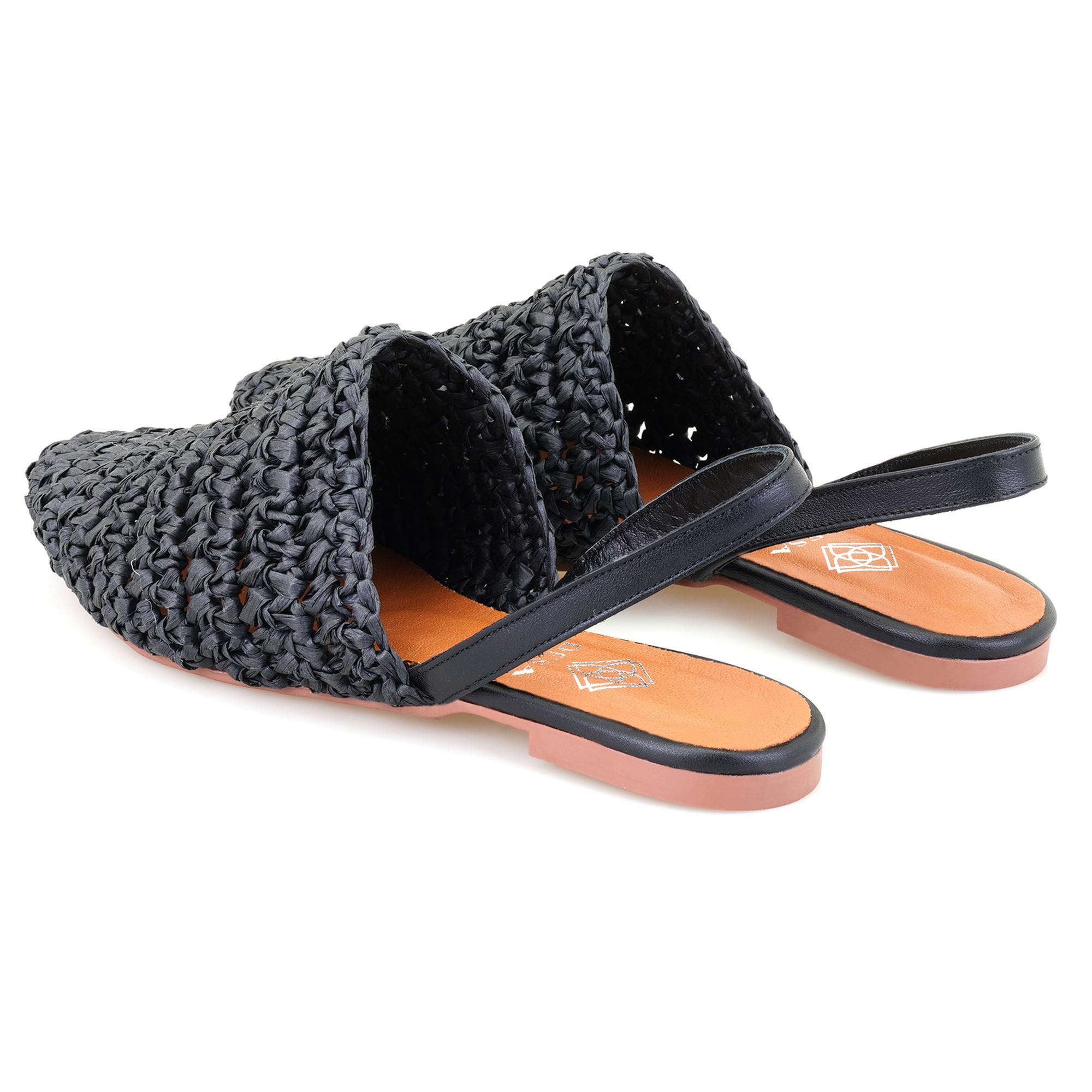 Kadın Siyah Örgülü Terlik