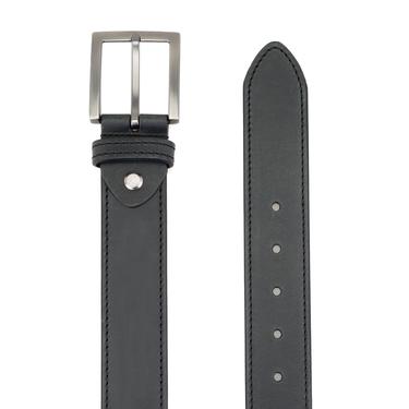  Harvey Siyah Erkek Vintage Spor Deri Kemer