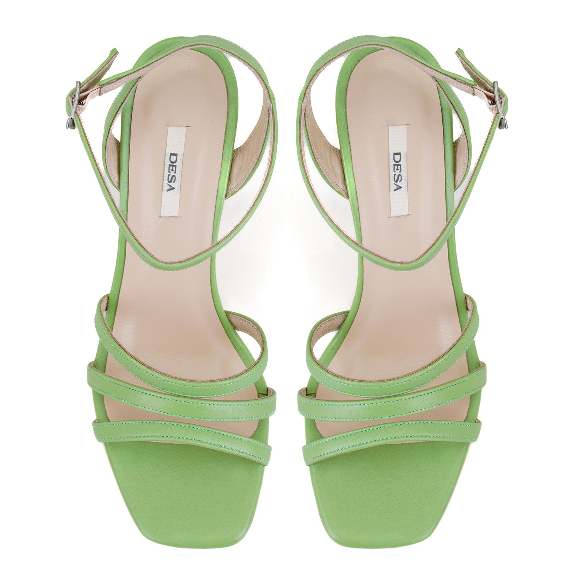 Kadın Yeşil Deri Abiye Sandalet