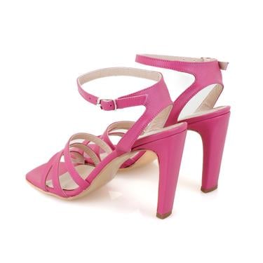  Kadın Pembe Deri Abiye Sandalet