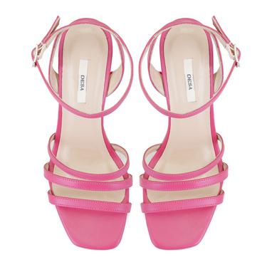  Kadın Pembe Deri Abiye Sandalet