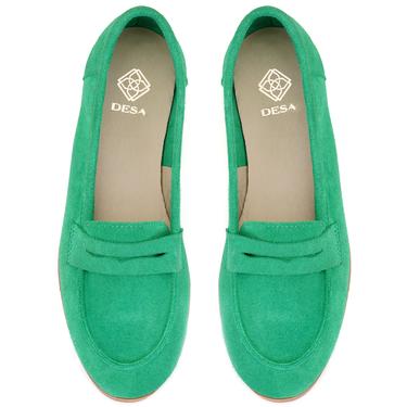  Kadın Yeşil Günlük Süet Deri Ayakkabı