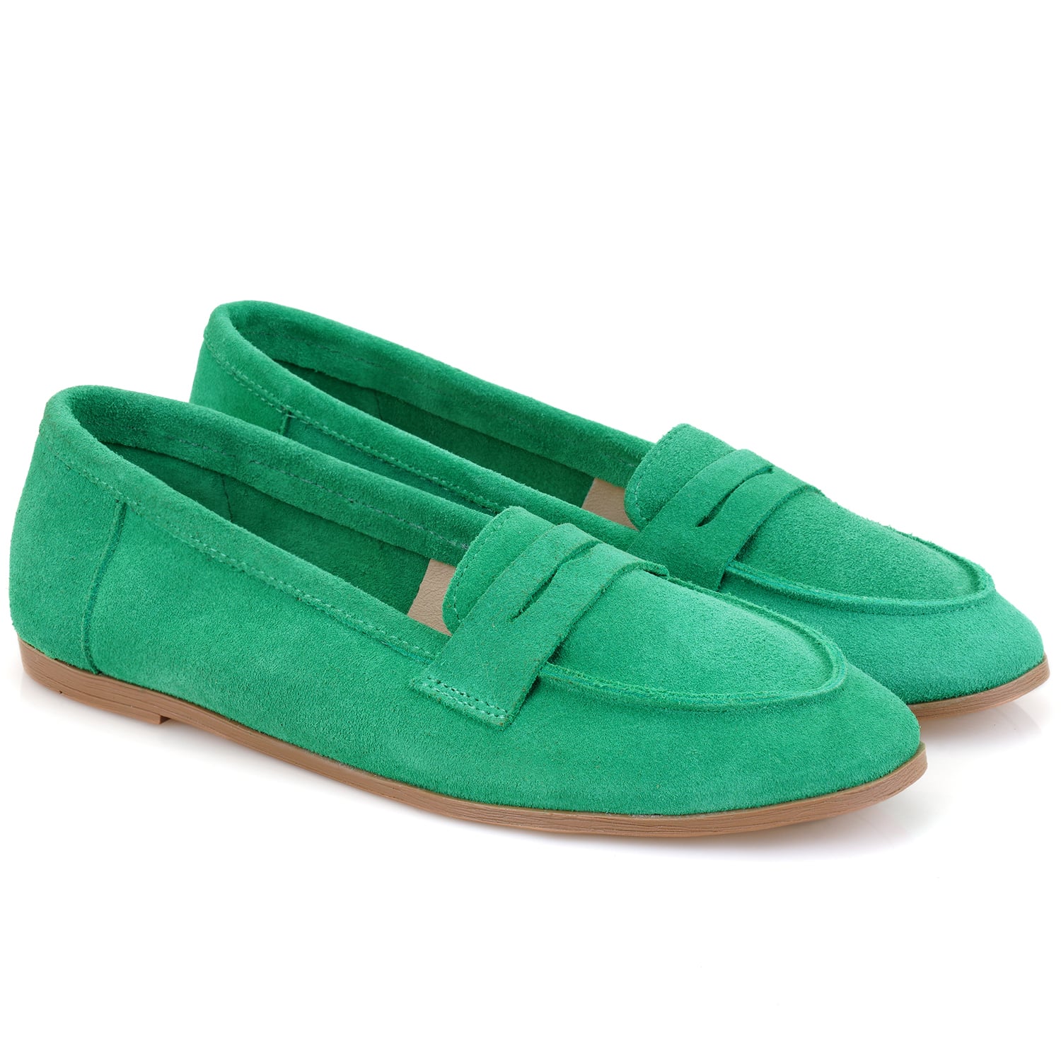  Kadın Yeşil Günlük Süet Deri Ayakkabı