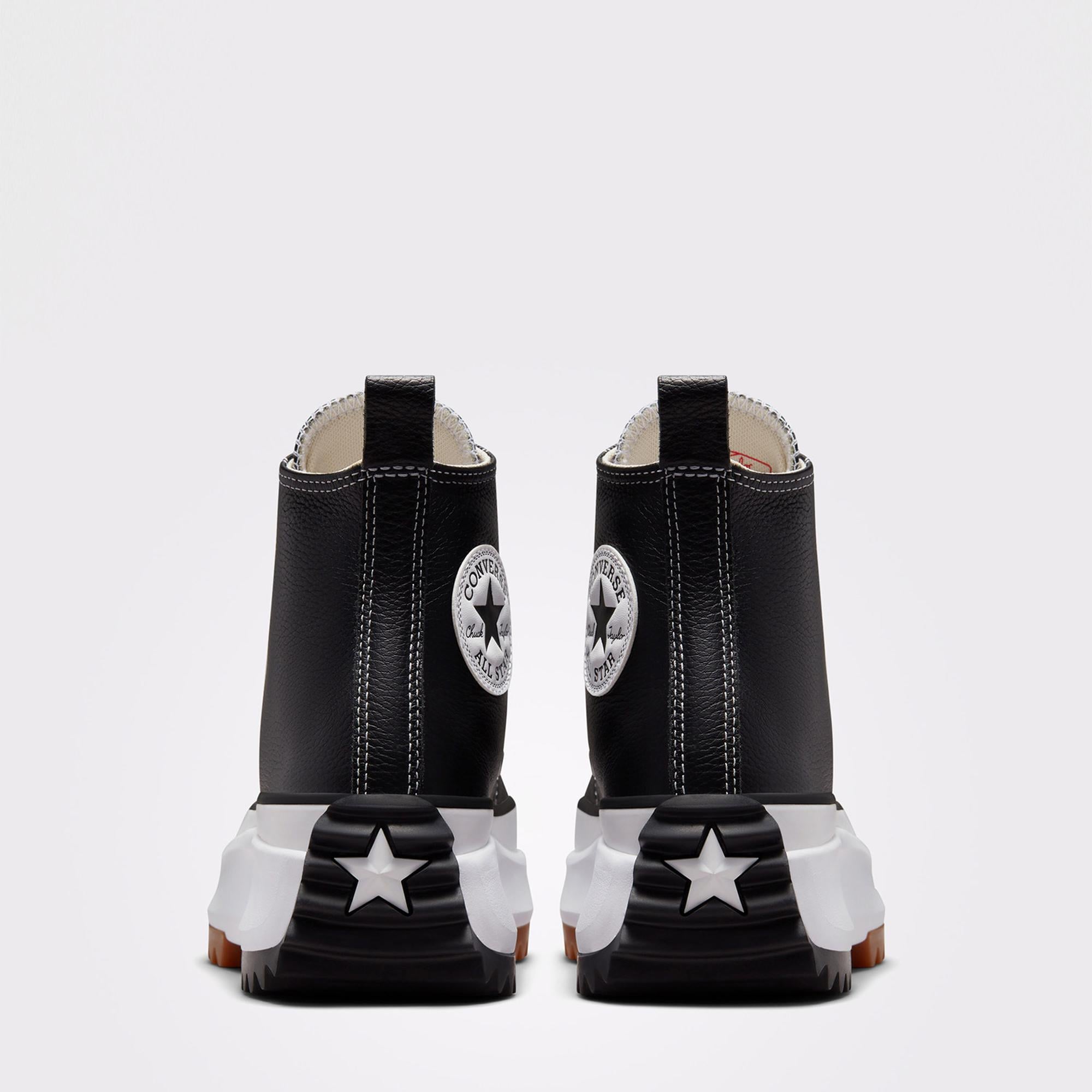 Converse Run Star Hike Foundational Unisex Siyah Deri Platform Sneaker