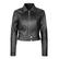 Ninfe Vintage Siyah Kadın Streç Deri Ceket