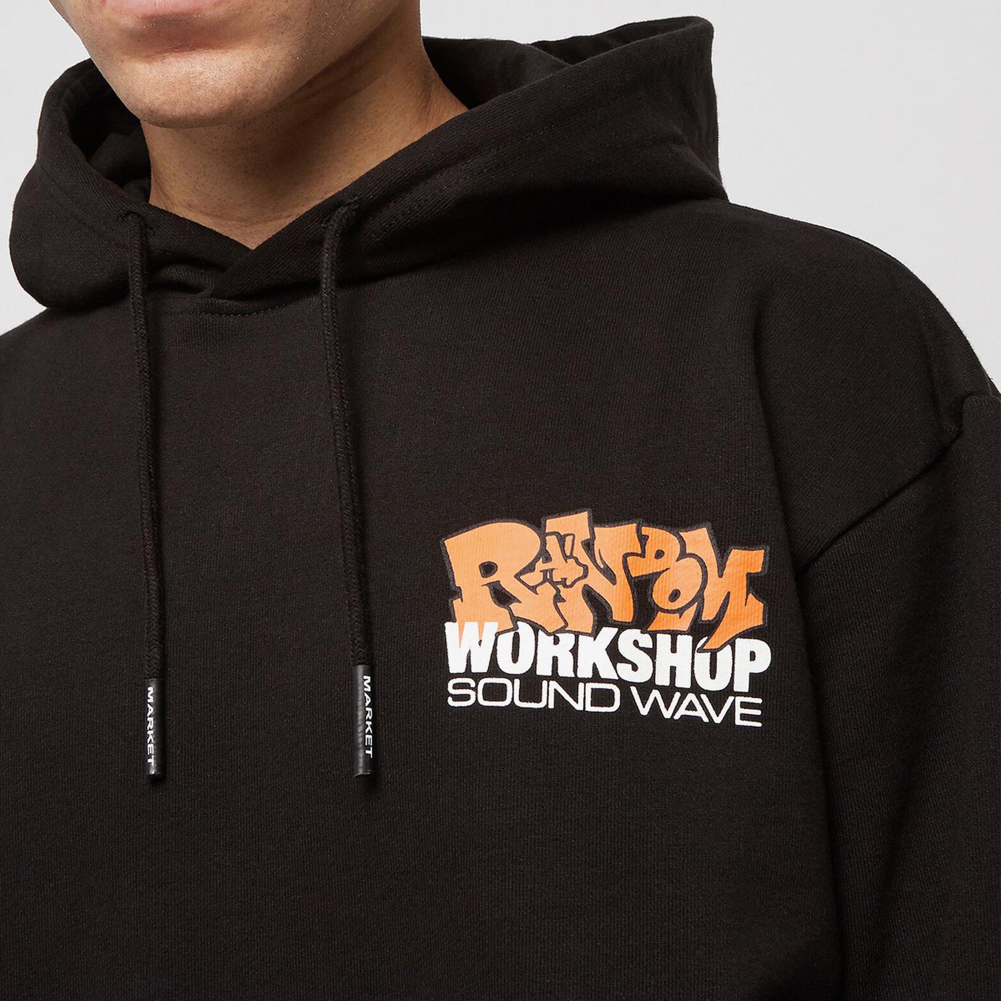 Market Soundwave Erkek Siyah Hoodie