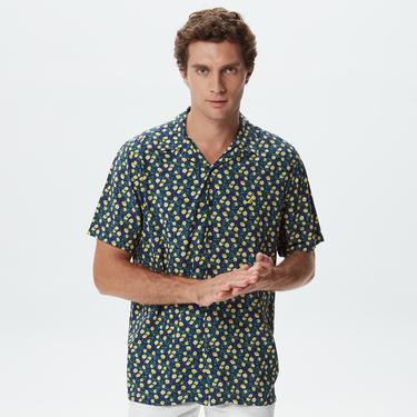  Nautica Erkek Lacivert Classic Fit Kısa Kollu Gömlek