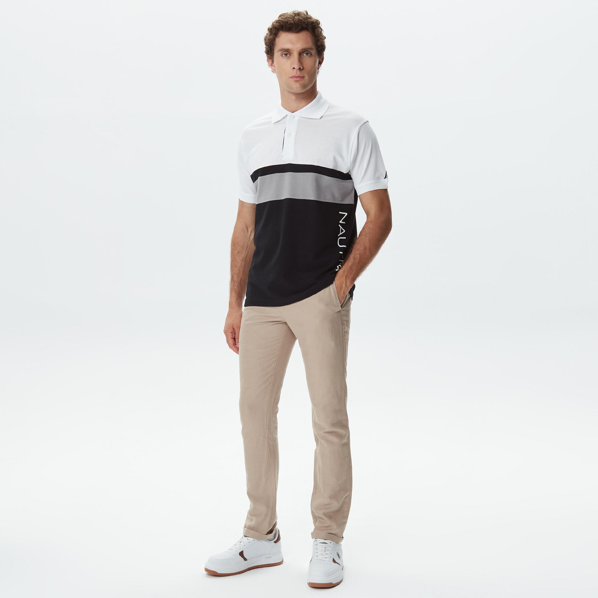 Nautica Erkek Beyaz Classic Fit Kısa Kollu Polo
