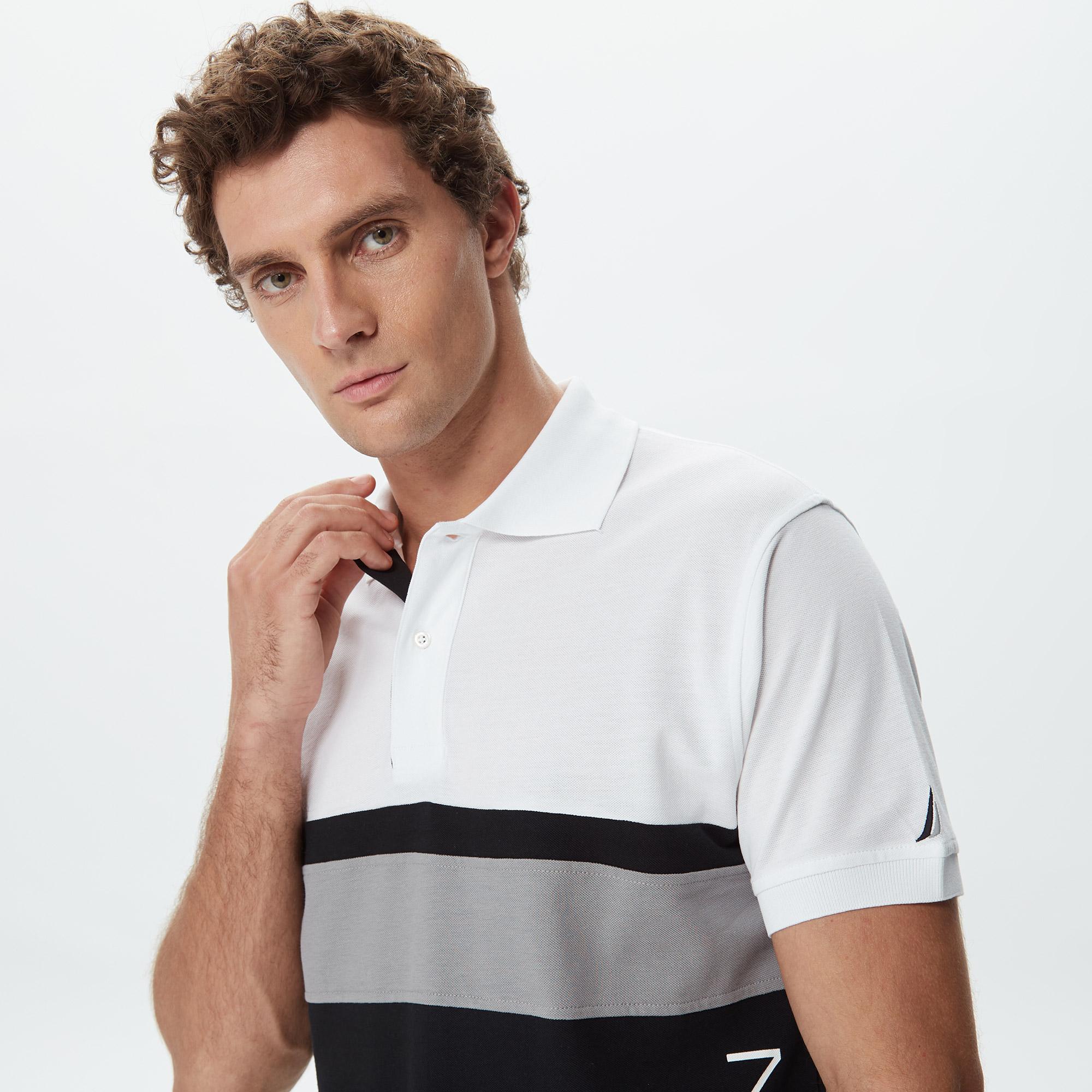 Nautica Erkek Beyaz Classic Fit Kısa Kollu Polo