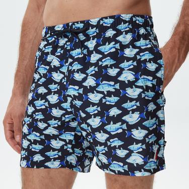  Nautica Erkek Lacivert Baskılı Mayo Şort