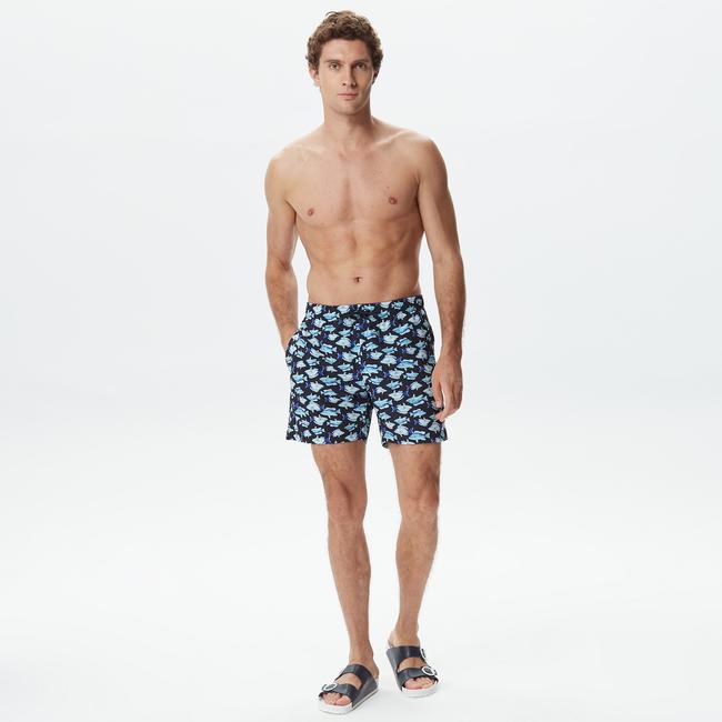  Nautica Erkek Lacivert Baskılı Mayo Şort