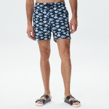  Nautica Erkek Lacivert Baskılı Mayo Şort