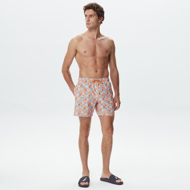  Nautica Erkek Pembe Baskılı Mayo Şort