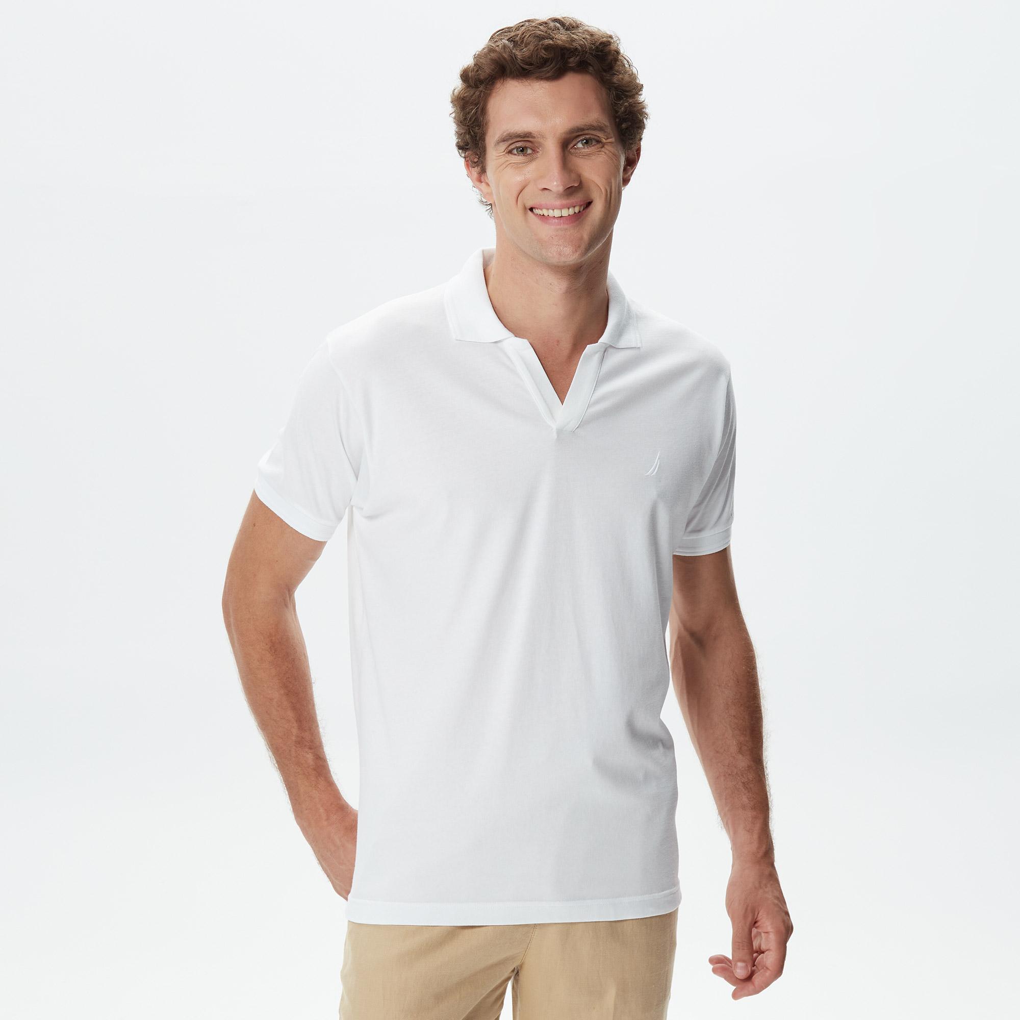 Nautica Erkek Beyaz Classic Fit Kısa Kollu Polo