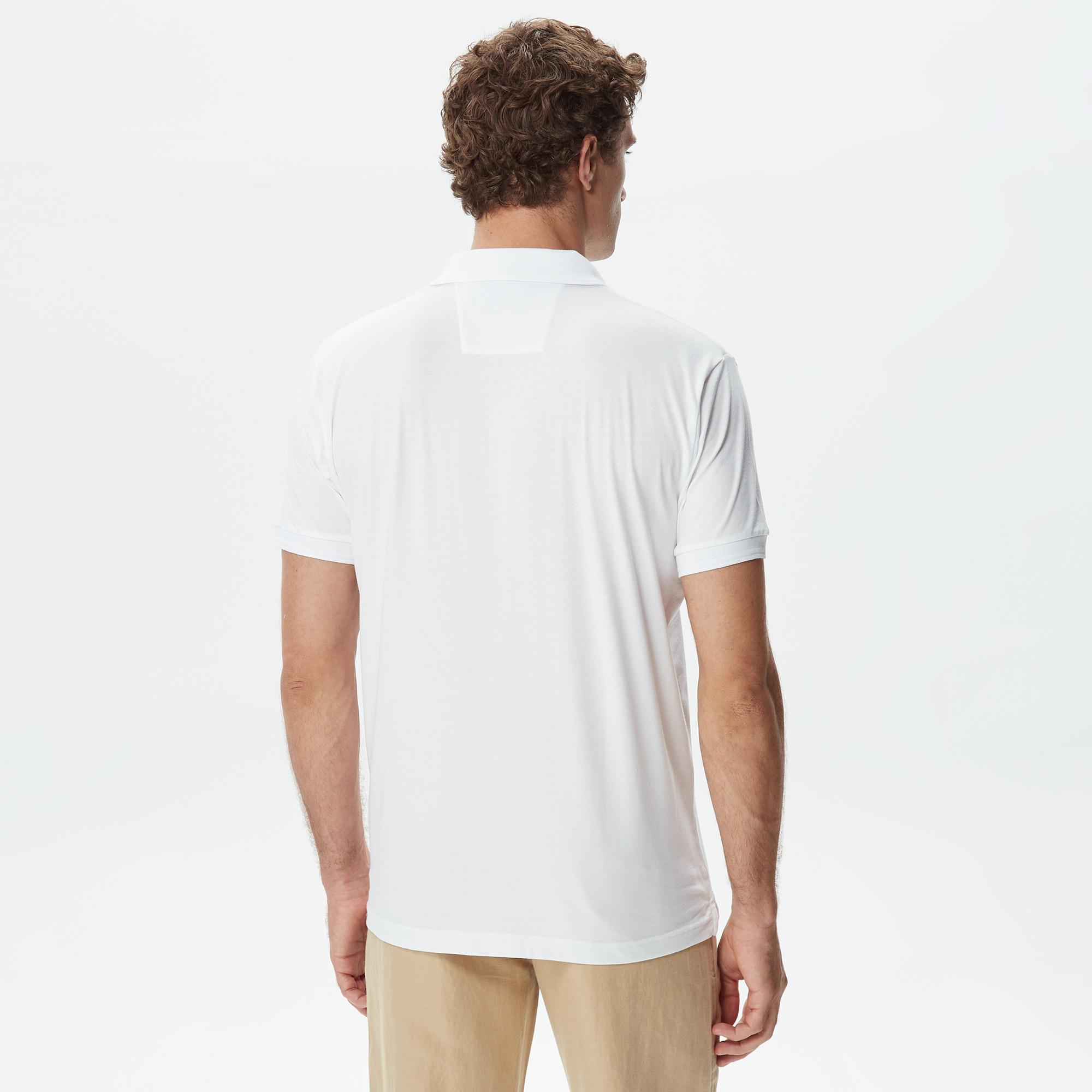 Nautica Erkek Beyaz Classic Fit Kısa Kollu Polo