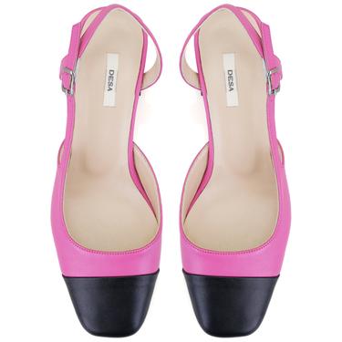  Kadın Pembe Topuklu Deri Ayakkabı