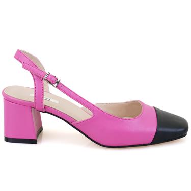  Kadın Pembe Topuklu Deri Ayakkabı
