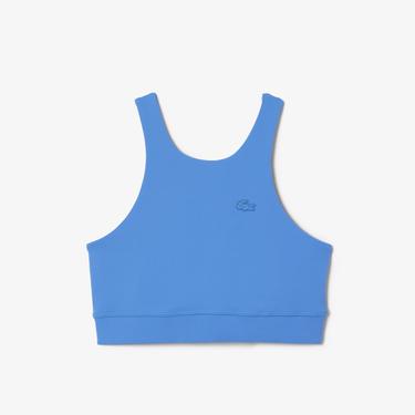  Active Kadın Slim Fit Kolsuz Bisiklet Yaka Baskılı Mavi Bra