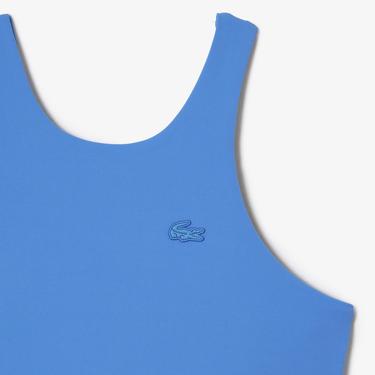  Active Kadın Slim Fit Kolsuz Bisiklet Yaka Baskılı Mavi Bra