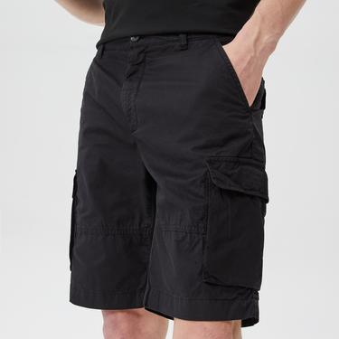  Erkek Regular Fit Siyah Bermuda