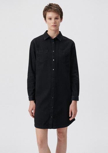  Mavi Liz Koyu Gri Jean Elbise 130656-34926