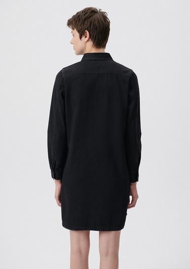  Mavi Liz Koyu Gri Jean Elbise 130656-34926