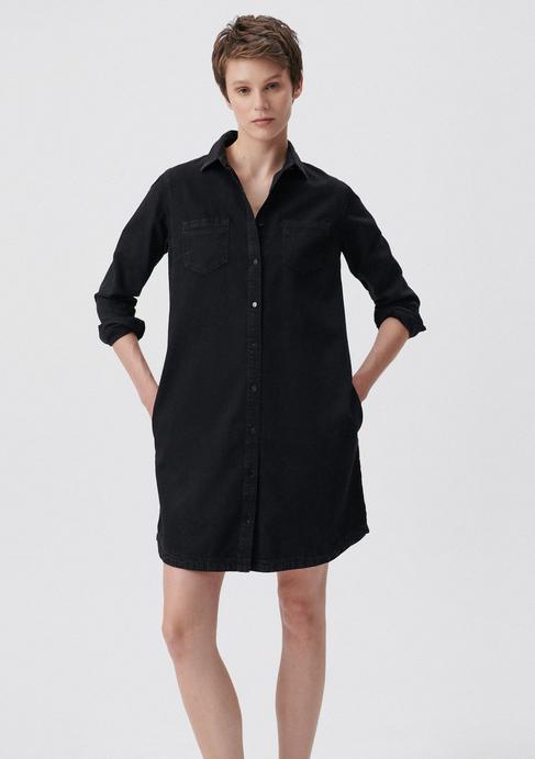  Mavi Liz Koyu Gri Jean Elbise 130656-34926