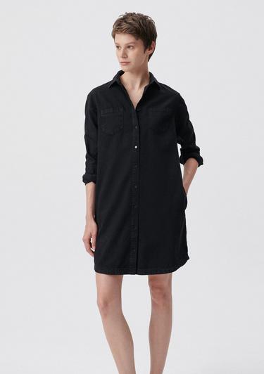  Mavi Liz Koyu Gri Jean Elbise 130656-34926