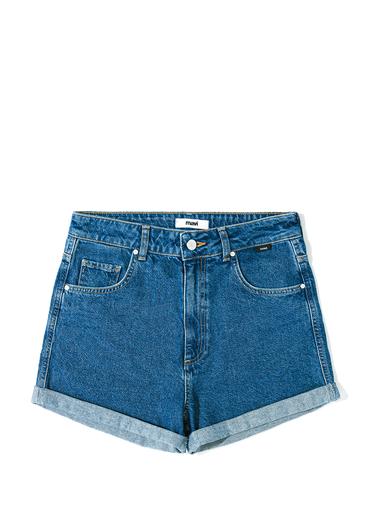  Mavi Clara Gölgeli Mavi Jean Şort 1450132042