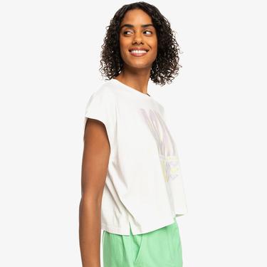  Quiksilver Alone On The Beach Kadın Beyaz T-Shirt