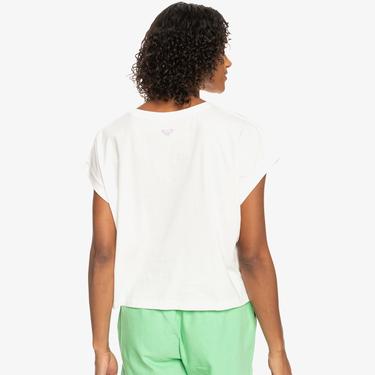  Quiksilver Alone On The Beach Kadın Beyaz T-Shirt