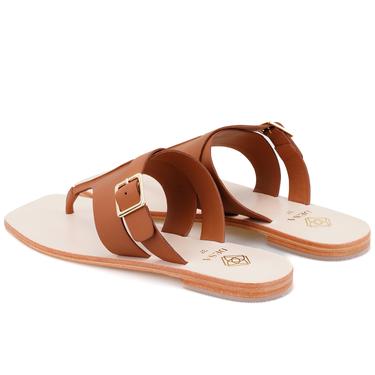  Kadın Kahve Parmak Arası Deri Terlik