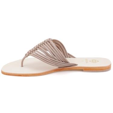  Kadın Bej Parmak Arası Deri Terlik