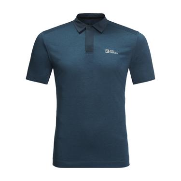  Jack Wolfskin Pack & Go Polo Erkek Mavi Polo Tişört