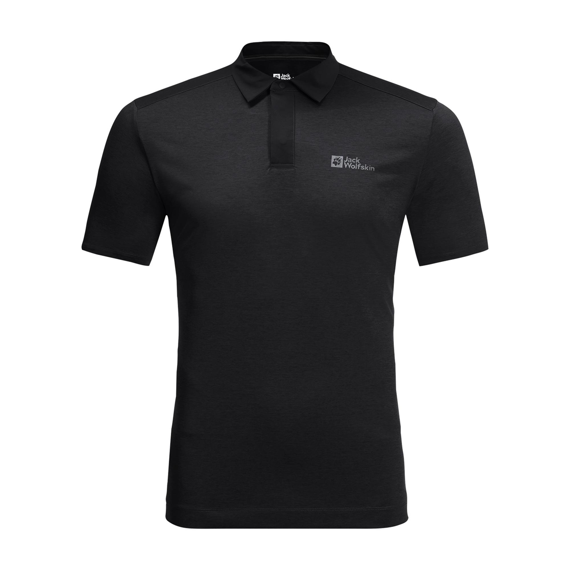 Jack Wolfskin Pack & Go Polo Erkek Siyah Polo Tişört