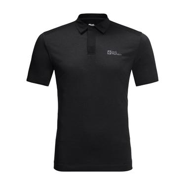  Jack Wolfskin Pack & Go Polo Erkek Siyah Polo Tişört