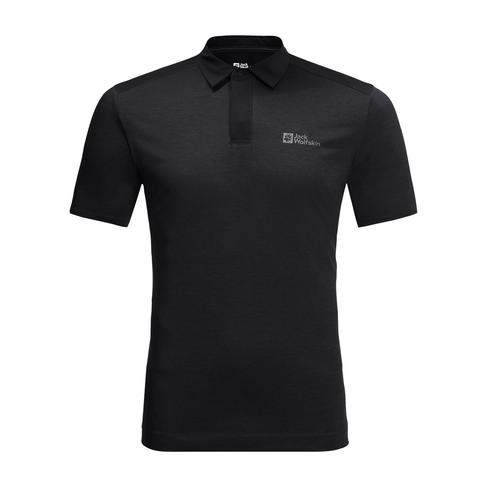  Jack Wolfskin Pack & Go Polo Erkek Siyah Polo Tişört