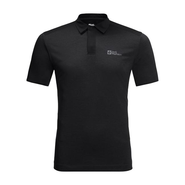  Jack Wolfskin Pack & Go Polo Erkek Siyah Polo Tişört