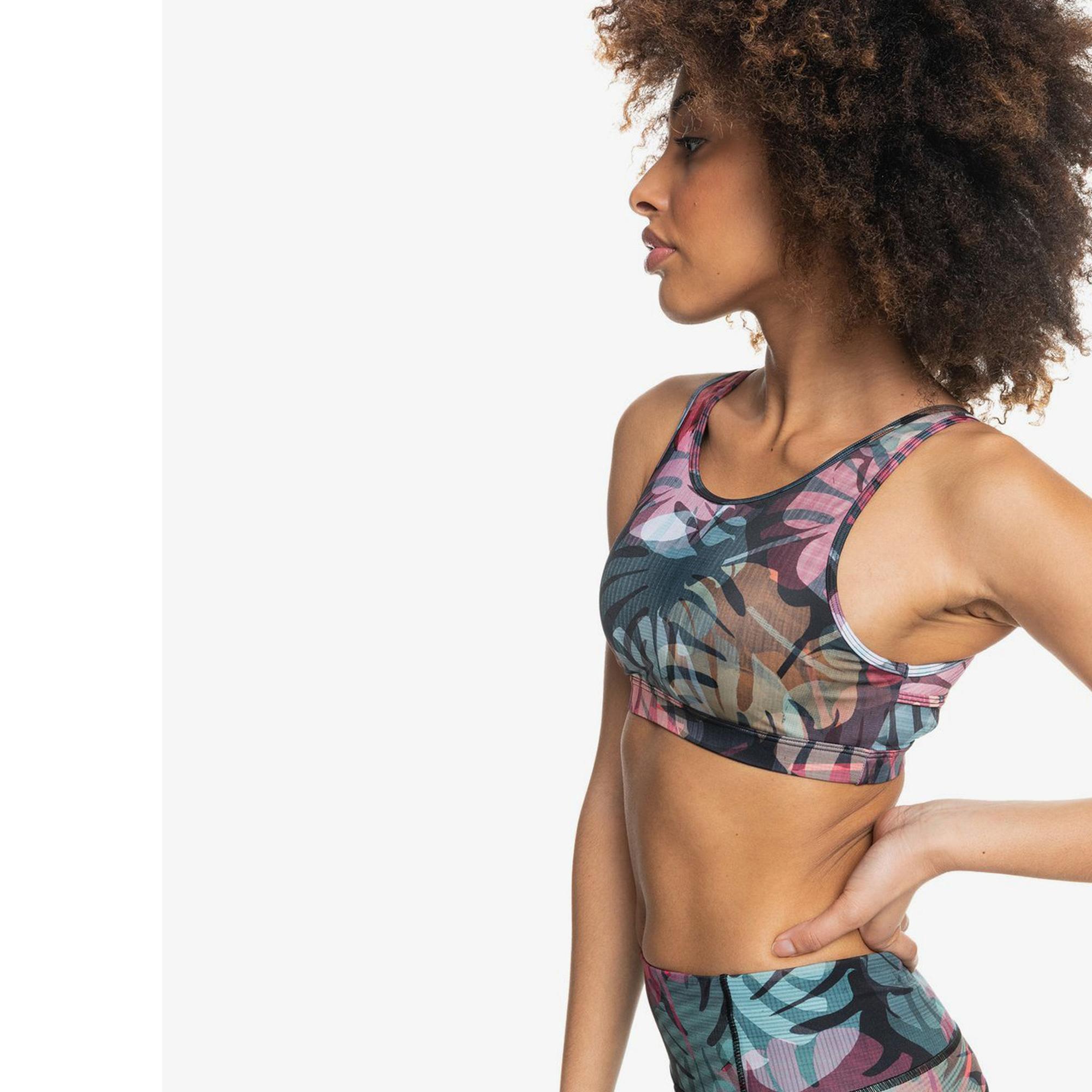Roxy Tropic Sky Printed Kadın Yeşil Fitness Bra